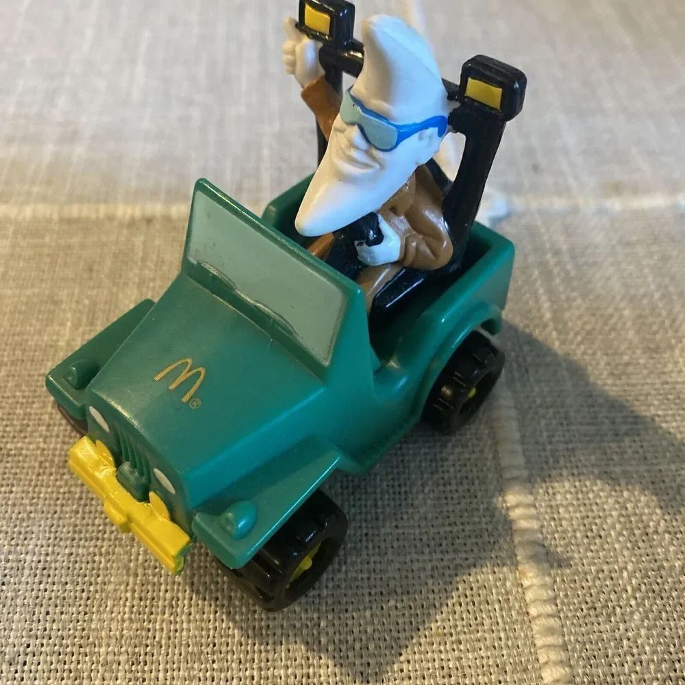 Vintage 1988 McDonalds Toy MAC THE MOON MAN in Green Car